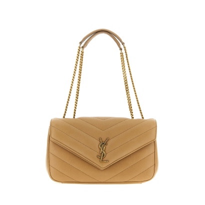 Saint Laurent Loulou medium shoulder bag Beige Lamb Leather (ovis Aries)