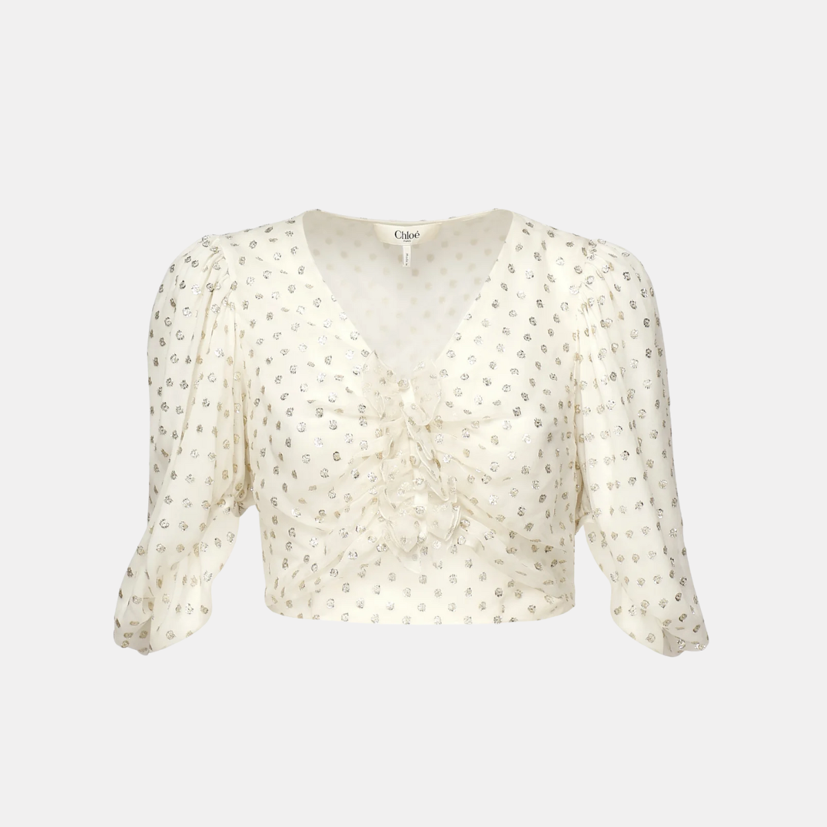 Chloé Silk And Lurex Jacquard Crop Top