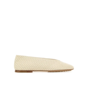 Bottega Veneta Ivory Leather Rosa Ballerinas