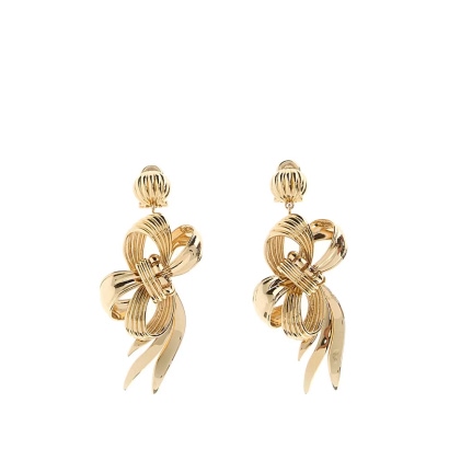 Miu Miu Gold Metal Earrings Oro Ottone-acciaio Orecchini