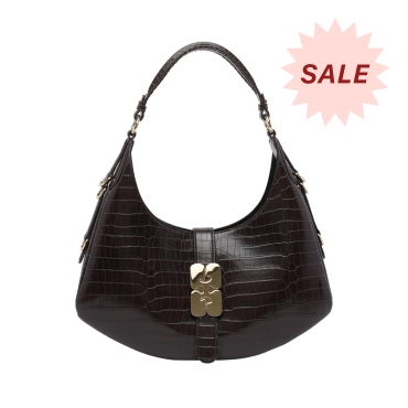 Ganni Small Croco Kat Shoulder Bag
