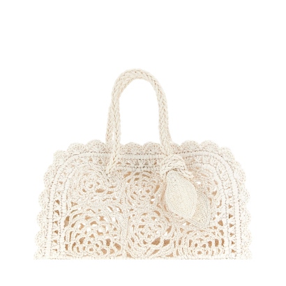 Jacquemus Le Petit Turismo Crochet Handbag White Polyamide Hand Bags