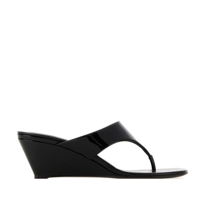 Prada Black Leather Thong Mules Nero Sandali