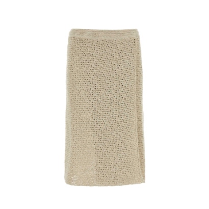 Bottega Veneta Sand Crochet Skirt 