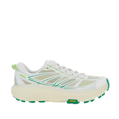 Hoka mMafate Speed 2 White Low Top Sneakers with Logo Patch on the Tongue and Contrasting Pull-Tab at Heel in Tech Fabric Unisex Synthetic Textile