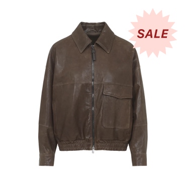Brunello Cucinelli Leather Bomber Jacket