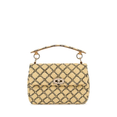 Valentino Garavani Raffia Rockstud Handbag