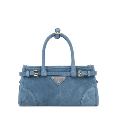 Prada Light Blue Suede Mini Prada Bonnie Handbag Astrale Borse A Mano
