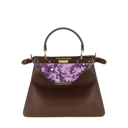 Fendi Peekaboo Iseeu Medium Handbag Brown Calfskin Leather (bos Taurus) Hand Bags