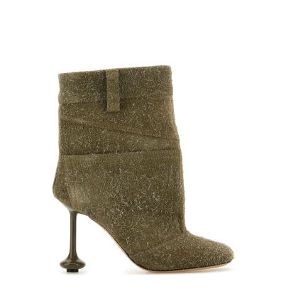 Loewe Khaki Suede Toy Panta Ankle Boots