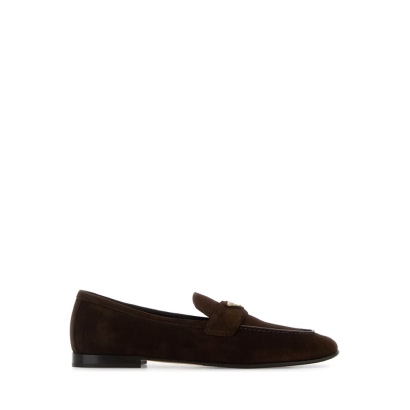 Prada Dark Brown Suede Loafers