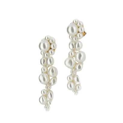 Simone Rocha Bijoux White Faux Pearl Brass