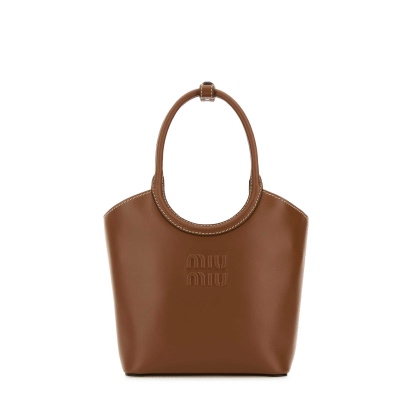 Miu Miu Caramel Leather Ivy Handbag Cognac Borse A Mano