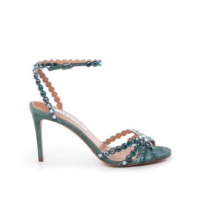Aquazzura Sandals Light Teal Kid Suede Leather