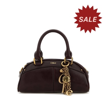 Chloé Grape Small Leather Bowling Handbag