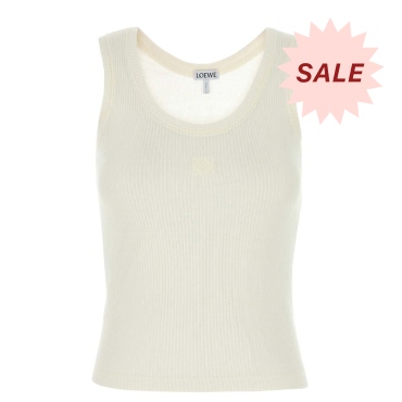 Loewe White Silk Tank Top