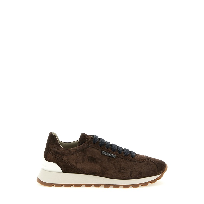 Brunello Cucinelli Calfskin Runner Sneaker — Brown