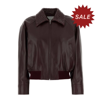 Bottega Veneta Burgundy Leather Jacket