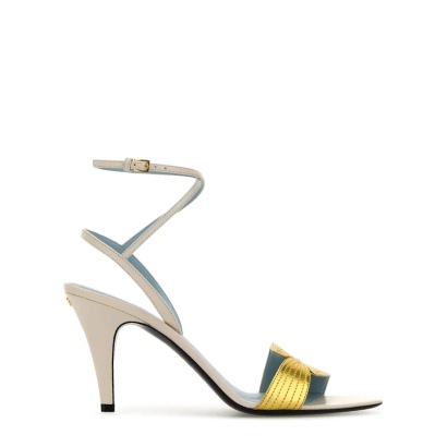 Valentino Garavani Ivory Leather Folie foliage Sandals