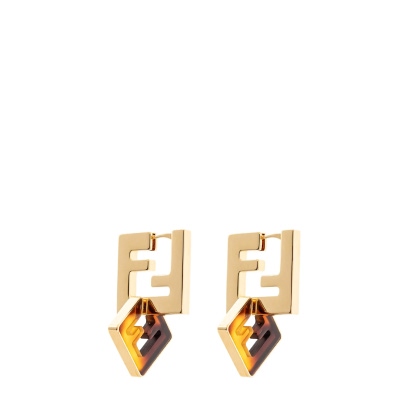 Fendi Printed Plexiglass And Metal Forever Fendi Earrings