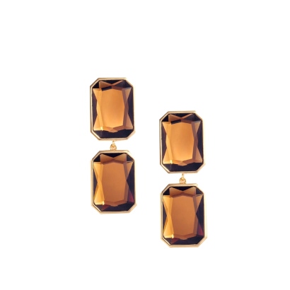 Self-Portrait Amber Tiered Earrings