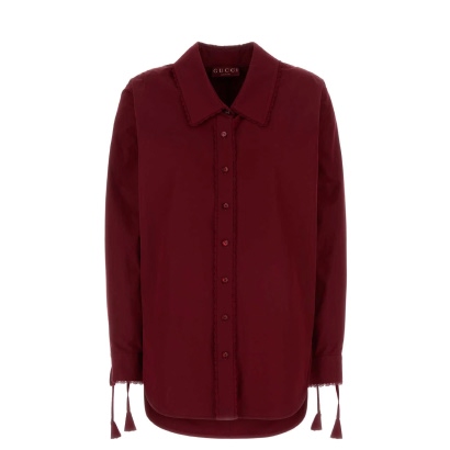 Gucci Burgundy Poplin Shirt