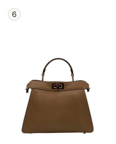 Fendi Beige Leather Pekaboo Iseeu Small Top Handle Bag