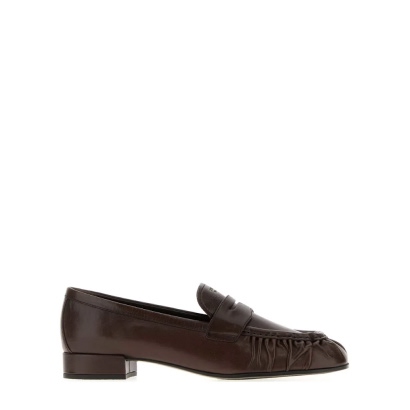 Prada Dark Brown Leather Loafers