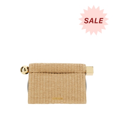 Raffia Roll-Top Clutch