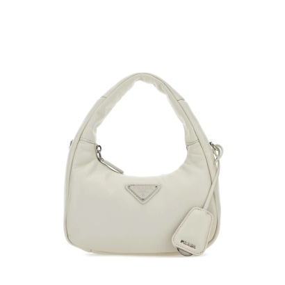 Prada Chalk Nappa Leather Mini Prada Soft Handbag