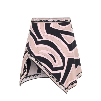 Pucci Silk Twill Mini Skirt Multicolour