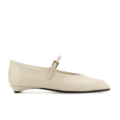 Prada Ivory Leather Ballerinas
