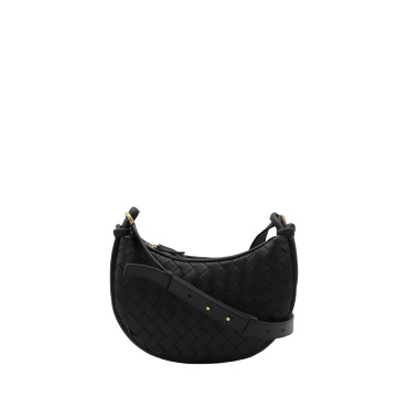 Bottega Veneta Black Leather Gemelli Messenger Bag