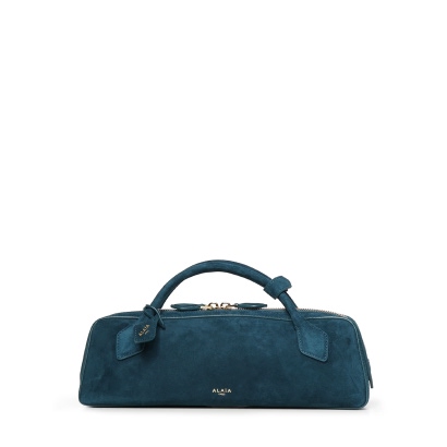 Alaia Bags Bleu Paon Goatskin Suede