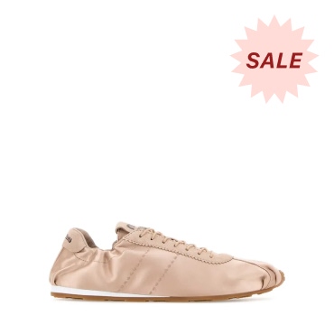 Miu Miu Pastel Pink Satin Sneakers