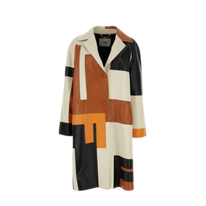 Fendi Multicolor Nappa Leather Overcoat Multimattone Exterior: Lamb Lining: Cupro Cappotti