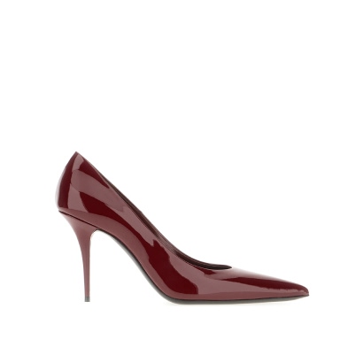 Saint Laurent Burgundy Leather Pumps