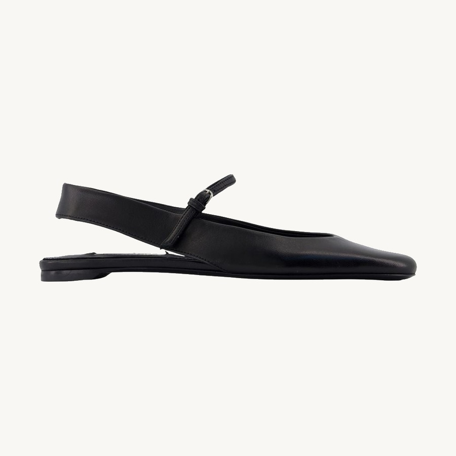 Toteme — Toteme Calfskin Leather Mary Jane Flat — Black
