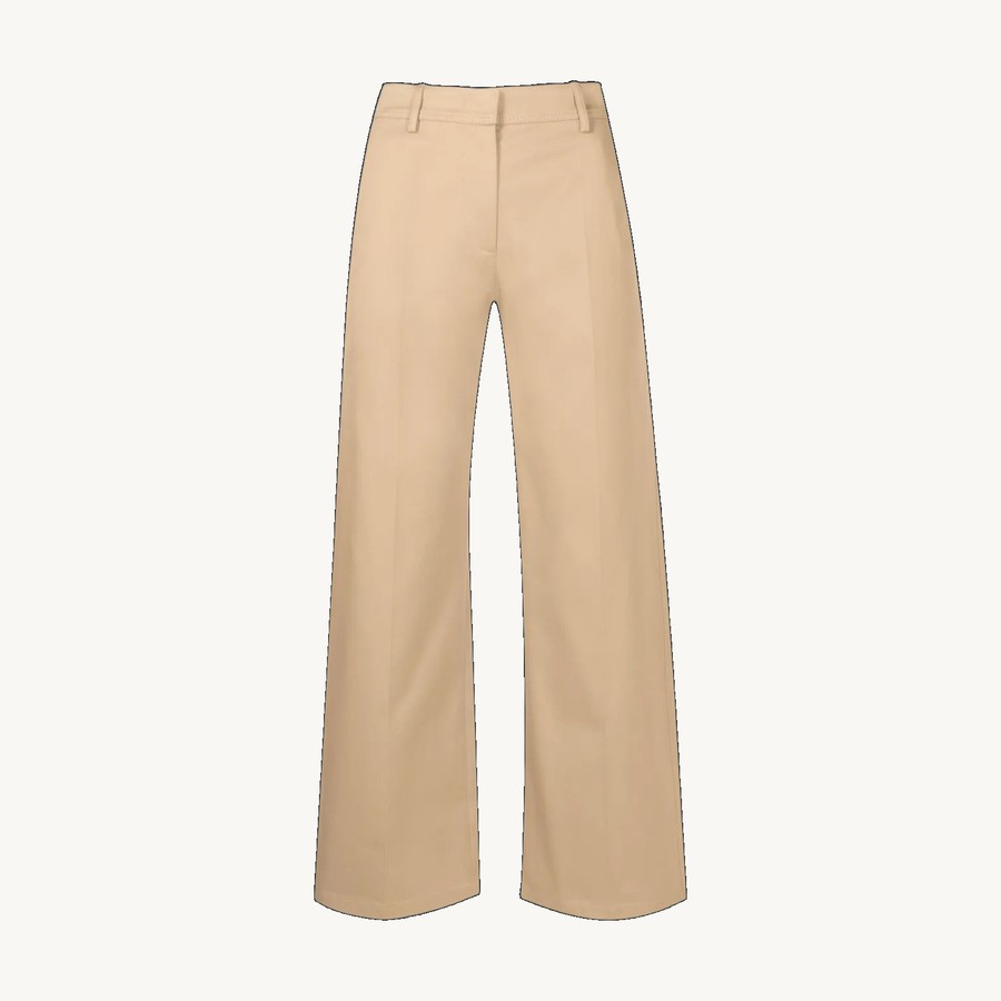 Valentino — Valentino High-Rise Wide-Leg Trousers — Beige