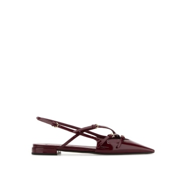 Miu Miu Burgundy Leather Ballerinas