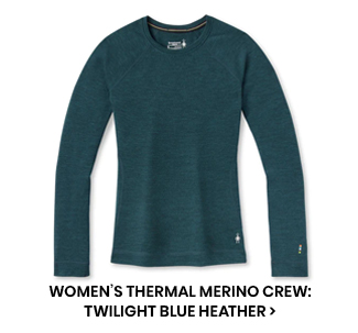 WOMEN'S THERMAL MERINO CREW - TWILIGHT BLUE HEATHER