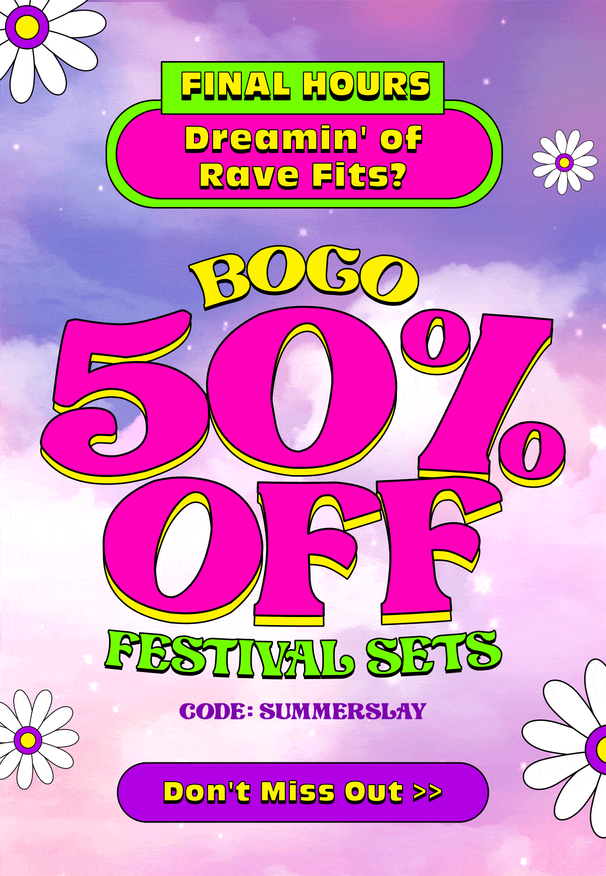 End Soon! BOGO 50 Off Rave Sets ☁️ iHeartRaves