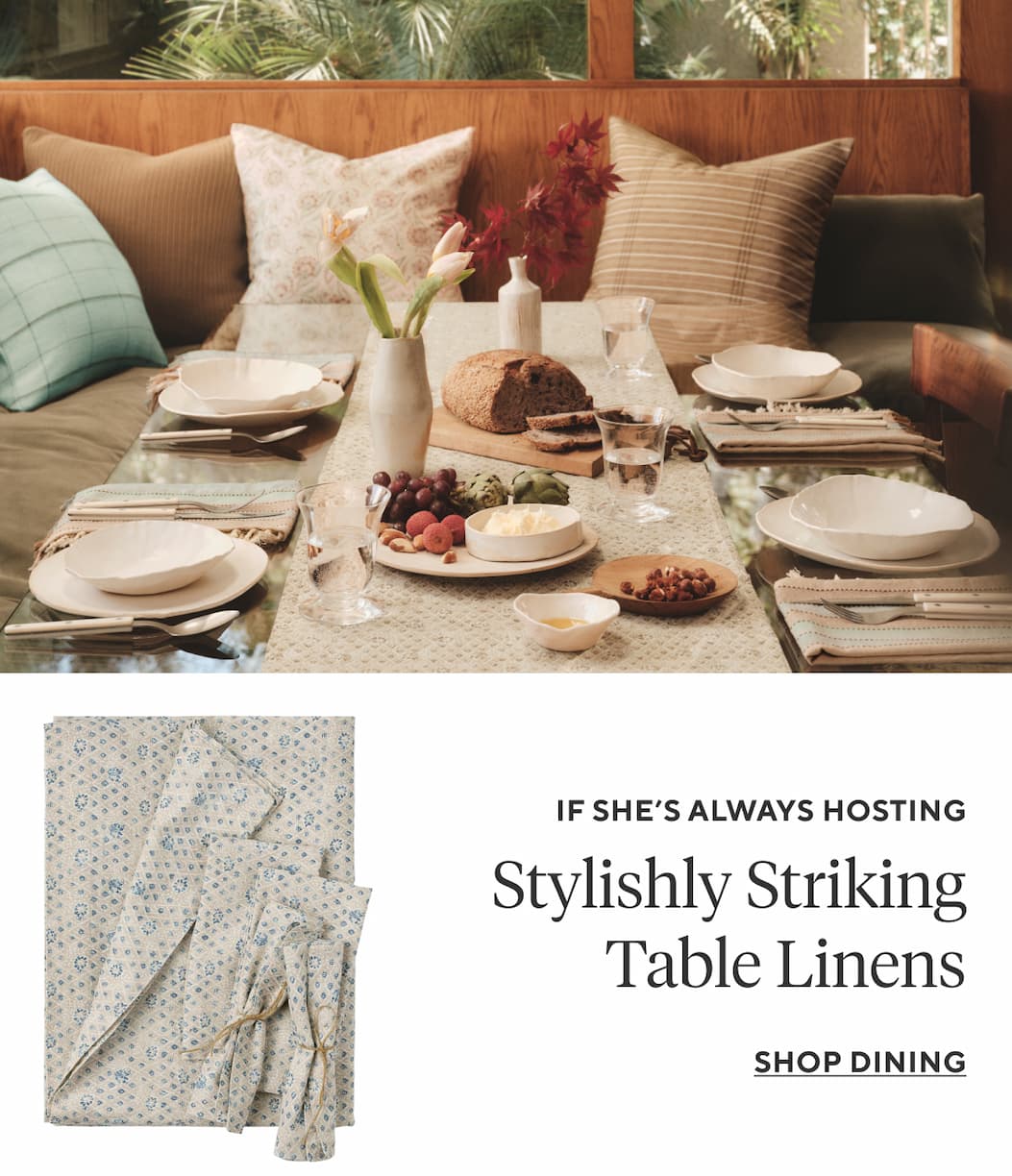 If she's always hosting Stylishly Striking Table Linens Shop Dining >