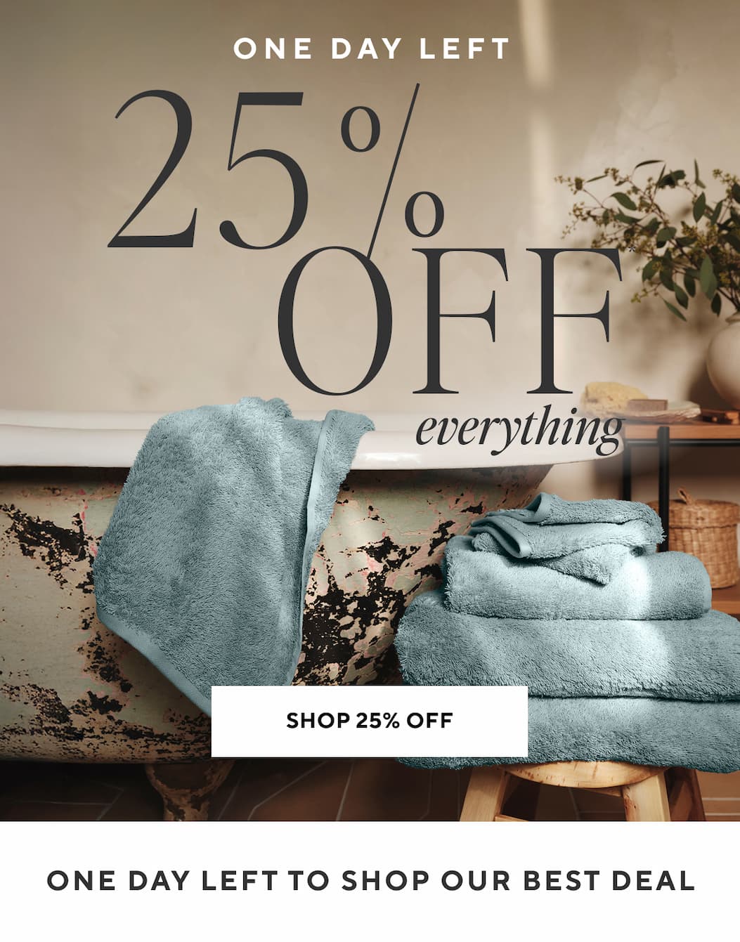One Day Left 25% OFF EVERYTHING Shop 25% Off >
