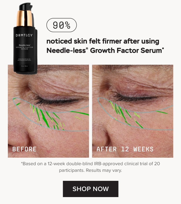 90% noticed skin felt firmer - Shop Needle-less® Growth Factor Serum