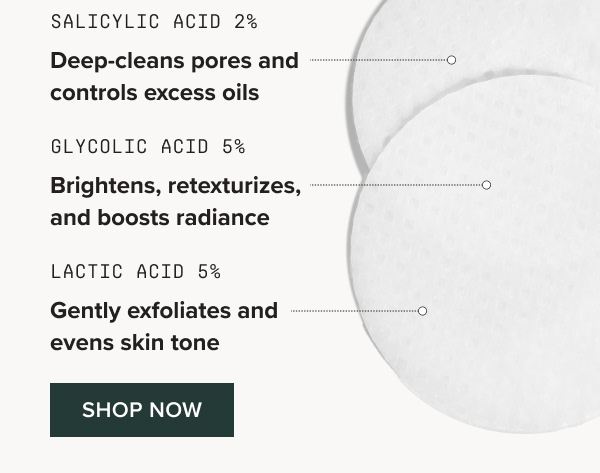 Ingredients of TINGL® Exfoliating Pads