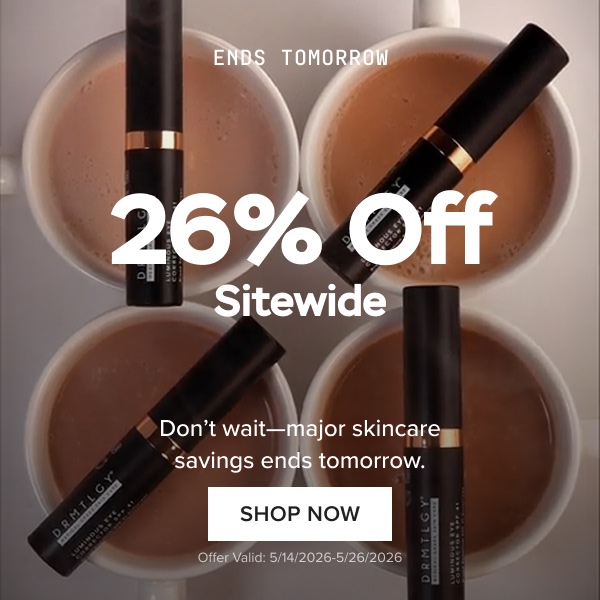 Ends Tomorrow: 26% Off Sitewide