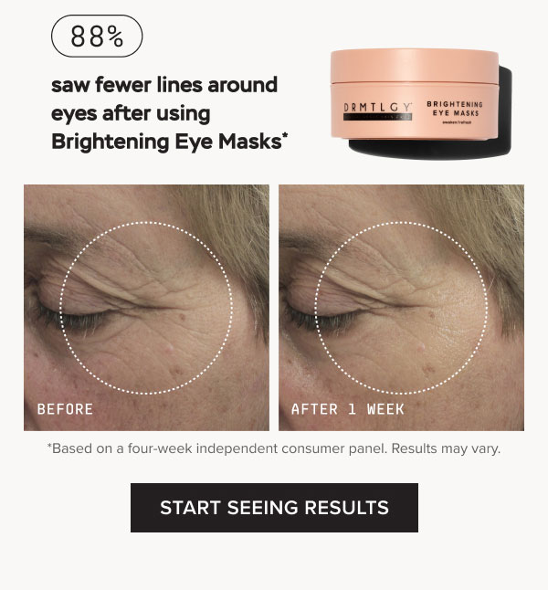 88% saw fewer lines around eyes - Shop Brightening Eye Masks