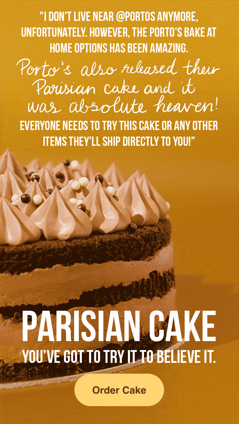 Friend, you've got to try this! Portos Bakery