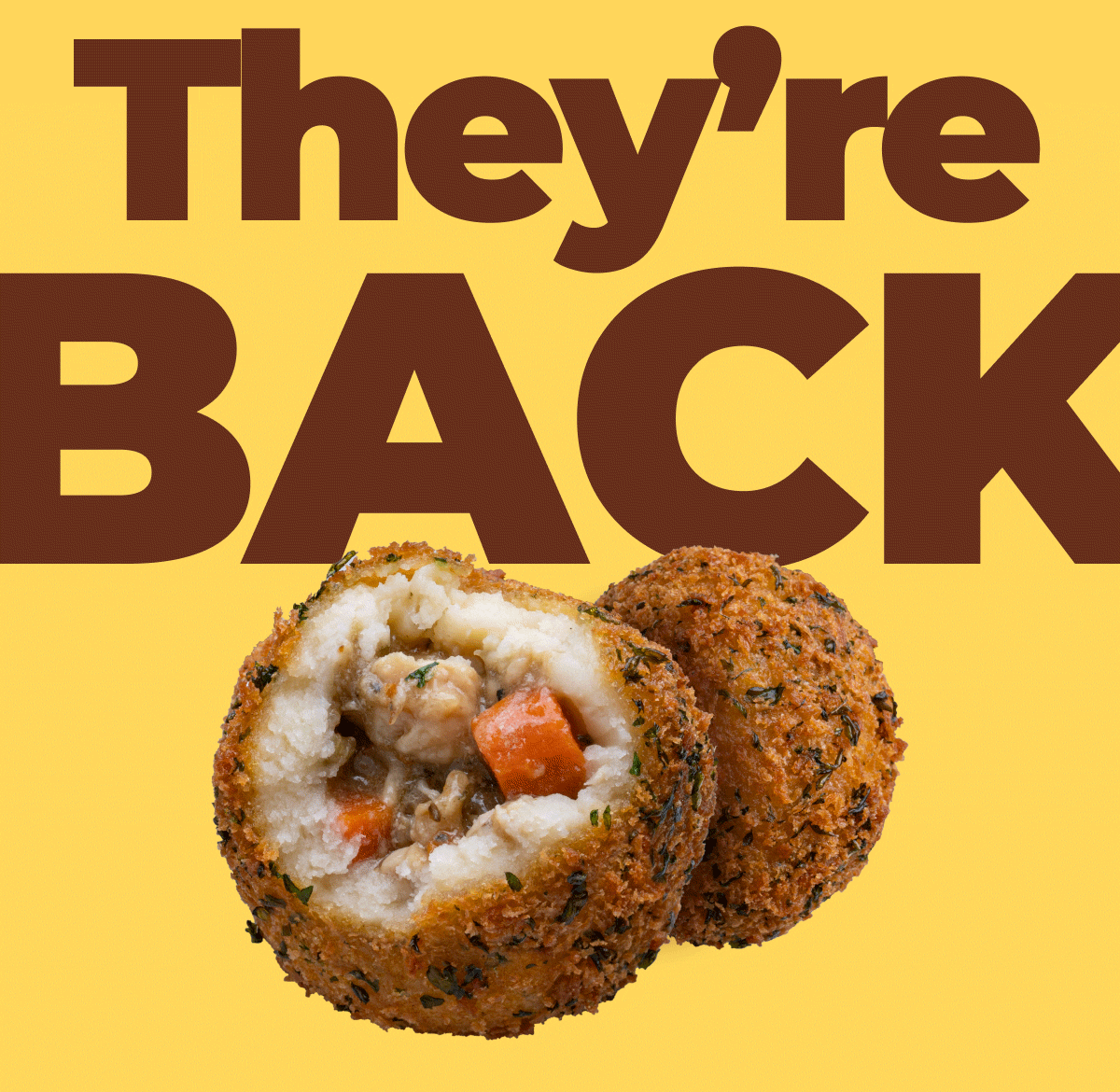 Turkey and Gravy Potato Balls® Return! 🧡 Portos Bakery